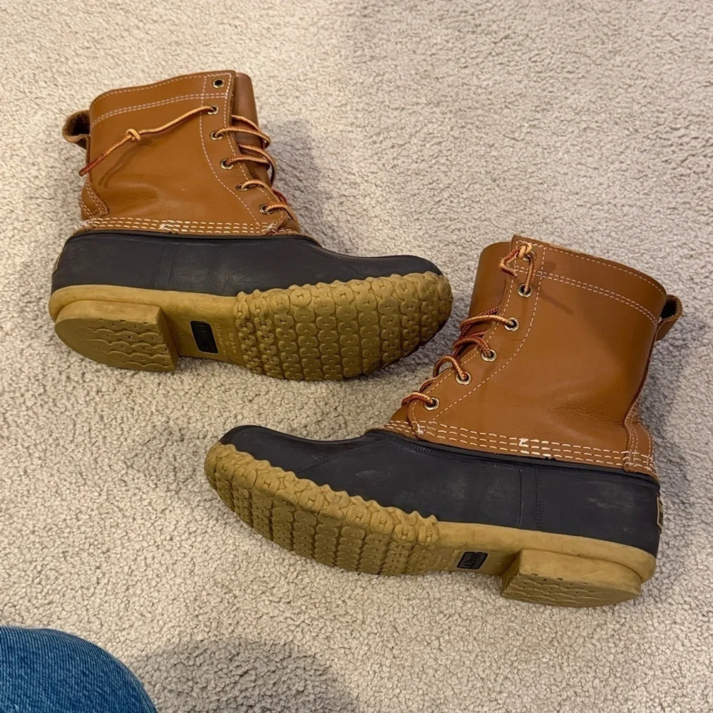 L.L. Bean Tan & Brown Rain/Snow Boots/Sturdy Sole & Comfortable (30)